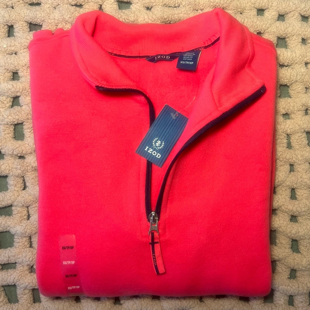 Hot Pink 1/4 Zip Izod Pullover